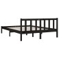 vidaXL Massivholzbett Schwarz Kiefer 150x200 cm