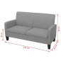 vidaXL 2-Sitzersofa 135 x 65 x76 cm Hellgrau vidaXL 2-Sitzersofa 135 x 65 x76 cm Hellgrau