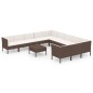 vidaXL 12-tlg. Garten-Lounge-Set mit Auflagen Poly Rattan Braun vidaXL 12-tlg. Garten-Lounge-Set mit Auflagen Poly Rattan Braun
