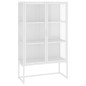 vidaXL Highboard Weiß 80x35x135 cm Stahl und Gehärtetes Glas vidaXL Highboard Weiß 80x35x135 cm Stahl und Gehärtetes Glas