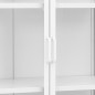 vidaXL Highboard Weiß 80x35x135 cm Stahl und Gehärtetes Glas vidaXL Highboard Weiß 80x35x135 cm Stahl und Gehärtetes Glas