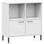 vidaXL Bücherregal OSLO mit Metallbeinen Weiß 90x35x90,5 cm Massivholz vidaXL Bücherregal OSLO mit Metallbeinen Weiß 90x35x90,5 cm Massivholz