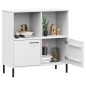 vidaXL Bücherregal OSLO mit Metallbeinen Weiß 90x35x90,5 cm Massivholz vidaXL Bücherregal OSLO mit Metallbeinen Weiß 90x35x90,5 cm Massivholz