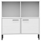 vidaXL Bücherregal OSLO mit Metallbeinen Weiß 90x35x90,5 cm Massivholz vidaXL Bücherregal OSLO mit Metallbeinen Weiß 90x35x90,5 cm Massivholz