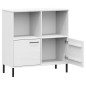 vidaXL Bücherregal OSLO mit Metallbeinen Weiß 90x35x90,5 cm Massivholz vidaXL Bücherregal OSLO mit Metallbeinen Weiß 90x35x90,5 cm Massivholz
