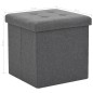 vidaXL Hocker mit Stauraum Dunkelgrau Leinenoptik vidaXL Hocker mit Stauraum Dunkelgrau Leinenoptik