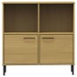 vidaXL Bücherregal OSLO mit Metallbeinen Braun 90x35x90,5cm Massivholz vidaXL Bücherregal OSLO mit Metallbeinen Braun 90x35x90,5cm Massivholz