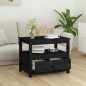 vidaXL Couchtisch Schwarz 71x49x55 cm Massivholz Kiefer vidaXL Couchtisch Schwarz 71x49x55 cm Massivholz Kiefer