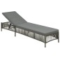 Sonnenliege mit Auflage Poly Rattan Grau Sonnenliege mit Auflage Poly Rattan Grau
