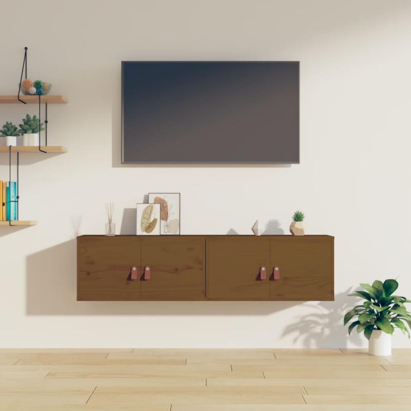 vidaXL Wandschränke 2 Stk. Honigbraun 60x30x30 cm Massivholz Kiefer vidaXL Wandschränke 2 Stk. Honigbraun 60x30x30 cm Massivholz Kiefer