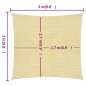 vidaXL Sonnensegel 160 g/m² Beige 3x3 m HDPE vidaXL Sonnensegel 160 g/m² Beige 3x3 m HDPE