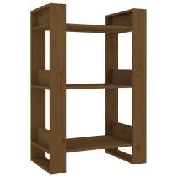 vidaXL Bücherregal/Raumteiler Honigbraun 60x35x91 cm Massivholz