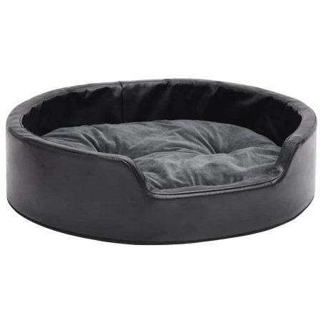 vidaXL Hundebett Schwarz-Dunkelgrau 69x59x19 cm Plüsch und Kunstleder