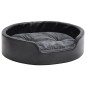 vidaXL Hundebett Schwarz-Dunkelgrau 69x59x19 cm Plüsch und Kunstleder vidaXL Hundebett Schwarz-Dunkelgrau 69x59x19 cm Plüsch und Kunstleder
