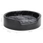 vidaXL Hundebett Schwarz-Dunkelgrau 69x59x19 cm Plüsch und Kunstleder vidaXL Hundebett Schwarz-Dunkelgrau 69x59x19 cm Plüsch und Kunstleder
