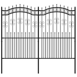 vidaXL Gartenzaun mit Speerspitzen Schwarz 222 cm Stahl