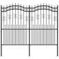 vidaXL Gartenzaun mit Speerspitzen Schwarz 222 cm Stahl vidaXL Gartenzaun mit Speerspitzen Schwarz 222 cm Stahl