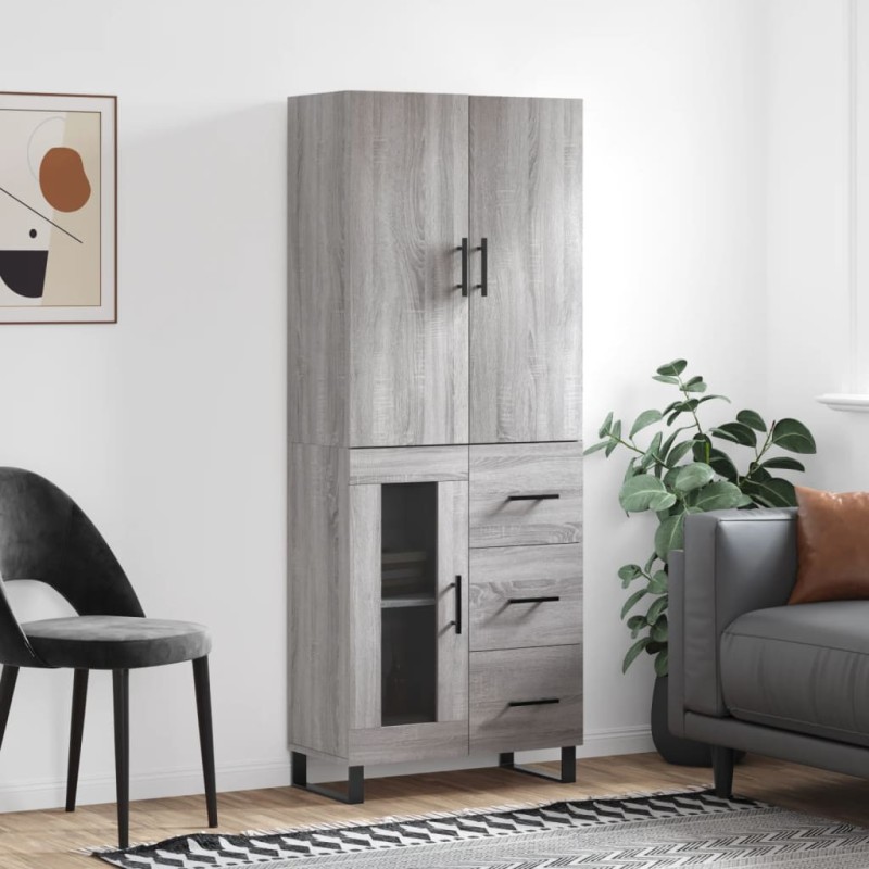 Highboard Grau Sonoma 69,5x34x180 cm Holzwerkstoff Highboard Grau Sonoma 69,5x34x180 cm Holzwerkstoff