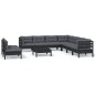 vidaXL 10-tlg. Garten-Lounge-Set mit Kissen Schwarz Massivholz Kiefer vidaXL 10-tlg. Garten-Lounge-Set mit Kissen Schwarz Massivholz Kiefer