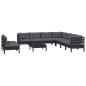 vidaXL 10-tlg. Garten-Lounge-Set mit Kissen Schwarz Massivholz Kiefer vidaXL 10-tlg. Garten-Lounge-Set mit Kissen Schwarz Massivholz Kiefer