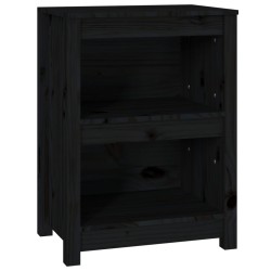 vidaXL Bücherregal Schwarz 50x35x68 cm Massivholz Kiefer