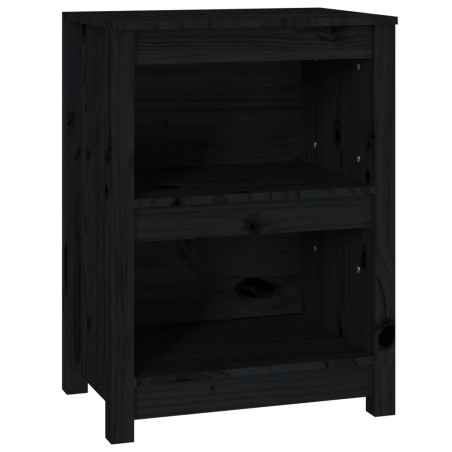 vidaXL Bücherregal Schwarz 50x35x68 cm Massivholz Kiefer