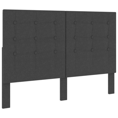 Kopfteil Getuftet Dunkelgrau Stoff 140 x 200 cm