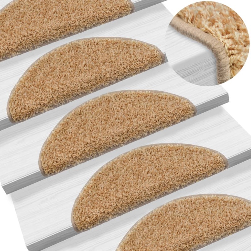 vidaXL Treppenmatten 15 Stk. Creme 56x17x3 cm vidaXL Treppenmatten 15 Stk. Creme 56x17x3 cm