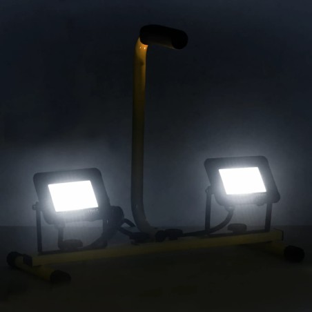 vidaXL LED-Fluter mit Handgriff 2x20 W Kaltweiß