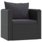 9-tlg. Garten-Lounge-Set mit Auflagen Poly Rattan Schwarz 9-tlg. Garten-Lounge-Set mit Auflagen Poly Rattan Schwarz
