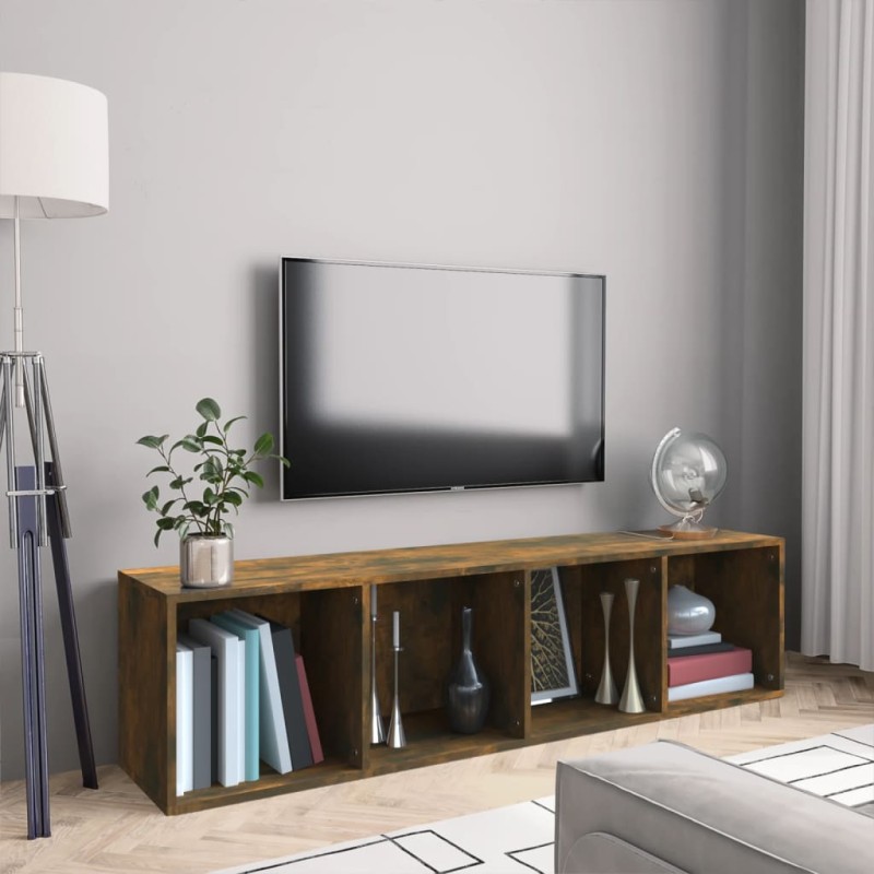 vidaXL Bücherregal/TV-Schrank Räuchereiche 143x30x36 cm Holzwerkstoff vidaXL Bücherregal/TV-Schrank Räuchereiche 143x30x36 cm Holzwerkstoff