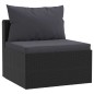 9-tlg. Garten-Lounge-Set mit Auflagen Poly Rattan Schwarz 9-tlg. Garten-Lounge-Set mit Auflagen Poly Rattan Schwarz