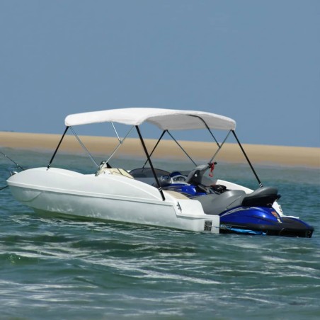 vidaXL 3-Bow Bimini Top Weiß 183x140x137 cm