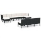 vidaXL 10-tlg. Garten-Lounge-Set mit Auflagen Poly Rattan Schwarz vidaXL 10-tlg. Garten-Lounge-Set mit Auflagen Poly Rattan Schwarz