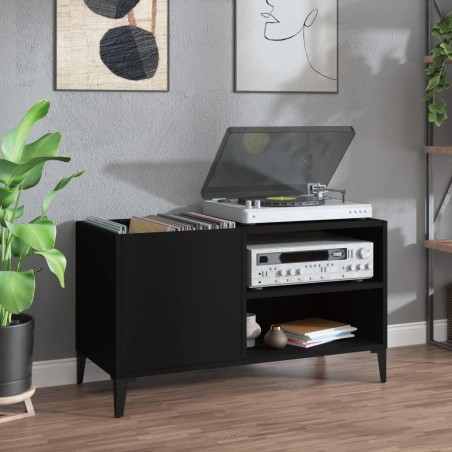 vidaXL Plattenschrank Schwarz 84,5x38x48 cm Holzwerkstoff