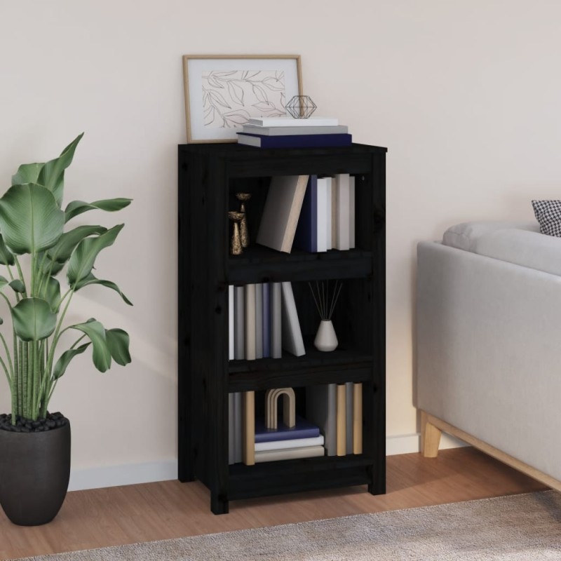 vidaXL Bücherregal Schwarz 50x35x97 cm Massivholz Kiefer vidaXL Bücherregal Schwarz 50x35x97 cm Massivholz Kiefer