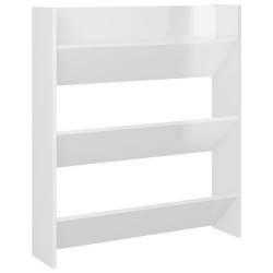 vidaXL Wand-Schuhschrank Hochglanz-Weiß 80x18x90 cm Holzwerkstoff