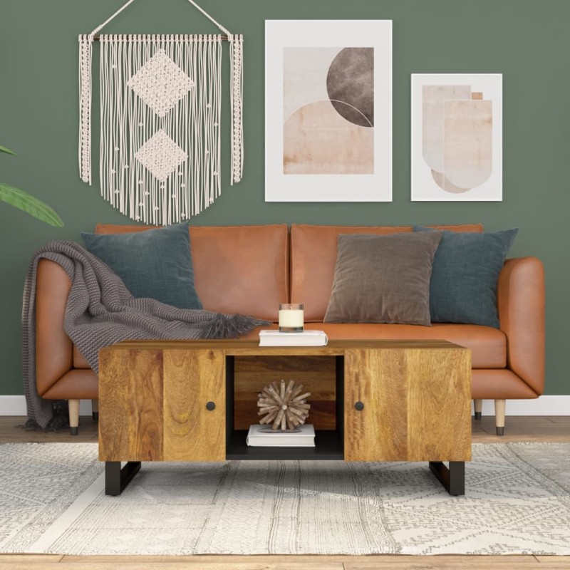 vidaXL Couchtisch 100x54x40 cm Massivholz Mango & Holzwerkstoff vidaXL Couchtisch 100x54x40 cm Massivholz Mango & Holzwerkstoff