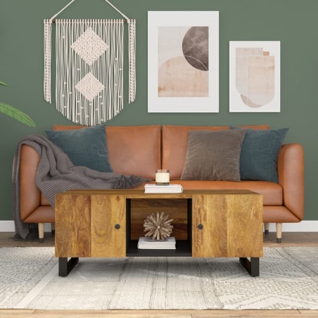vidaXL Couchtisch 100x54x40 cm Massivholz Mango & Holzwerkstoff