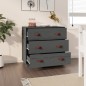 vidaXL Sideboard Grau 80x40x75 cm Massivholz Kiefer vidaXL Sideboard Grau 80x40x75 cm Massivholz Kiefer