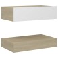 vidaXL TV-Schrank mit LED-Leuchten Weiß Sonoma-Eiche 60x35 cm vidaXL TV-Schrank mit LED-Leuchten Weiß Sonoma-Eiche 60x35 cm