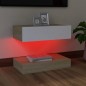 vidaXL TV-Schrank mit LED-Leuchten Weiß Sonoma-Eiche 60x35 cm vidaXL TV-Schrank mit LED-Leuchten Weiß Sonoma-Eiche 60x35 cm
