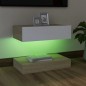 vidaXL TV-Schrank mit LED-Leuchten Weiß Sonoma-Eiche 60x35 cm vidaXL TV-Schrank mit LED-Leuchten Weiß Sonoma-Eiche 60x35 cm