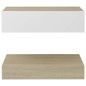 vidaXL TV-Schrank mit LED-Leuchten Weiß Sonoma-Eiche 60x35 cm vidaXL TV-Schrank mit LED-Leuchten Weiß Sonoma-Eiche 60x35 cm