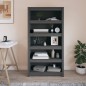 vidaXL Bücherregal Grau 80x35x154 cm Massivholz Kiefer vidaXL Bücherregal Grau 80x35x154 cm Massivholz Kiefer