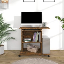 vidaXL Schreibtisch Räuchereiche 80x50x75 cm Holzwerkstoff