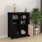 vidaXL Sideboard Schwarz 83x41,5x100 cm Massivholz Kiefer vidaXL Sideboard Schwarz 83x41,5x100 cm Massivholz Kiefer