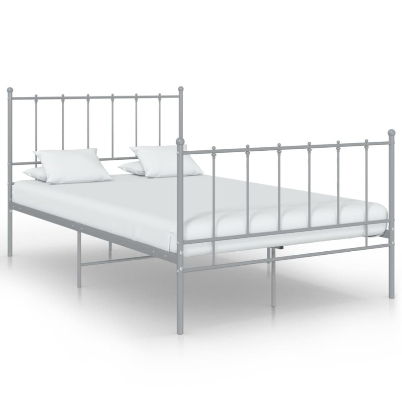 vidaXL Bett Grau Metall 120x200 cm vidaXL Bett Grau Metall 120x200 cm