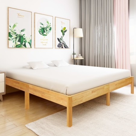 vidaXL Massivholzbett Eiche 200x200 cm