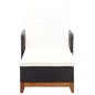 Sonnenliege Poly Rattan und Massivholz Akazie Schwarz Sonnenliege Poly Rattan und Massivholz Akazie Schwarz